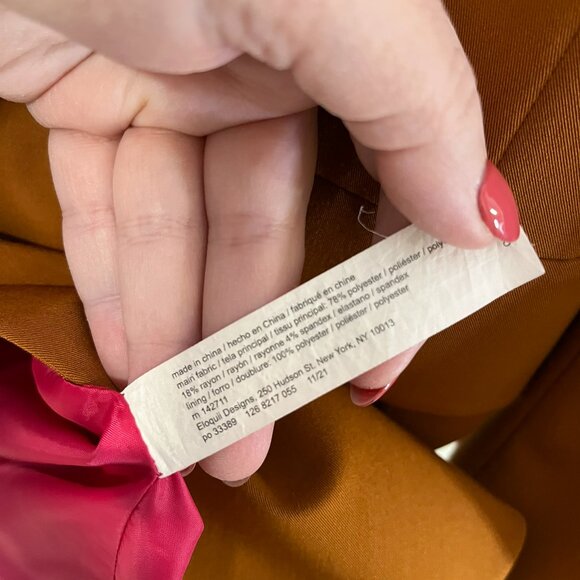 ELOQUII color block blazer suit jacket Sz 16 Pink Brown button front Plus - Picture 6 of 8